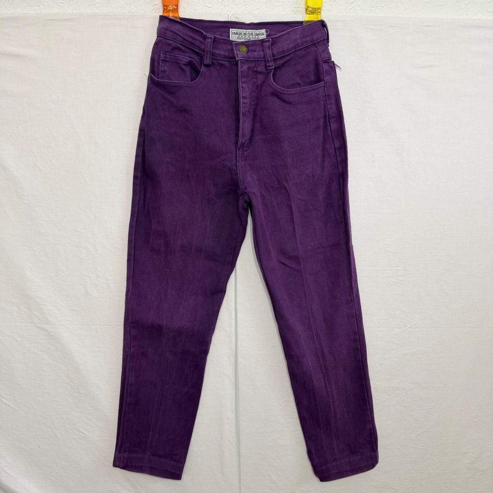 Vintage Made In The Shade Purple Jeans Womens 3 High Rise Tapered USA Made‎